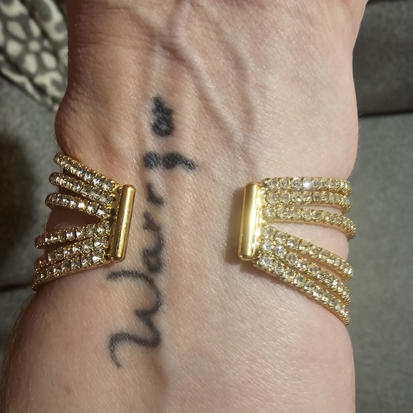 Gold an Rhinestone Bangles - Picture 3 of 3
